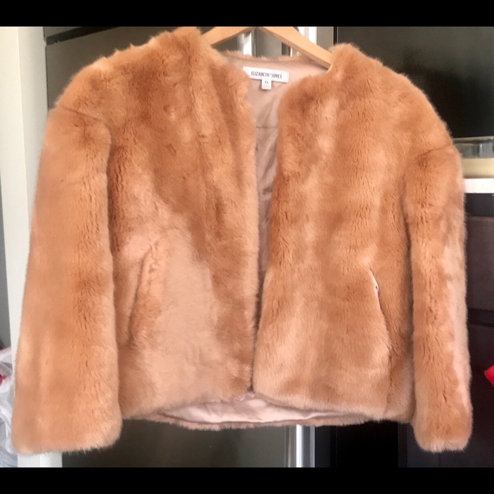 Elizabeth And James Sawyer Cropped Faux-fur Coat